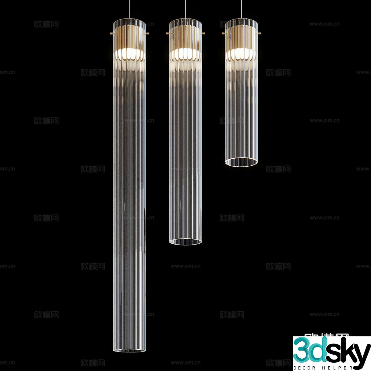 New Chinese metal hanging wire lamp 3D model