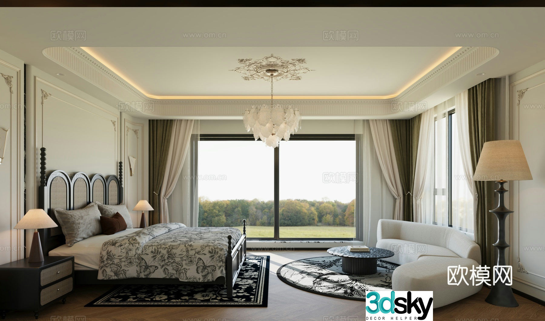 French medieval style bedroom 3d model