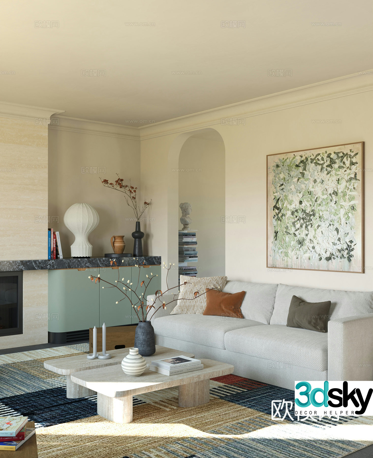 Modern living room 3d model
