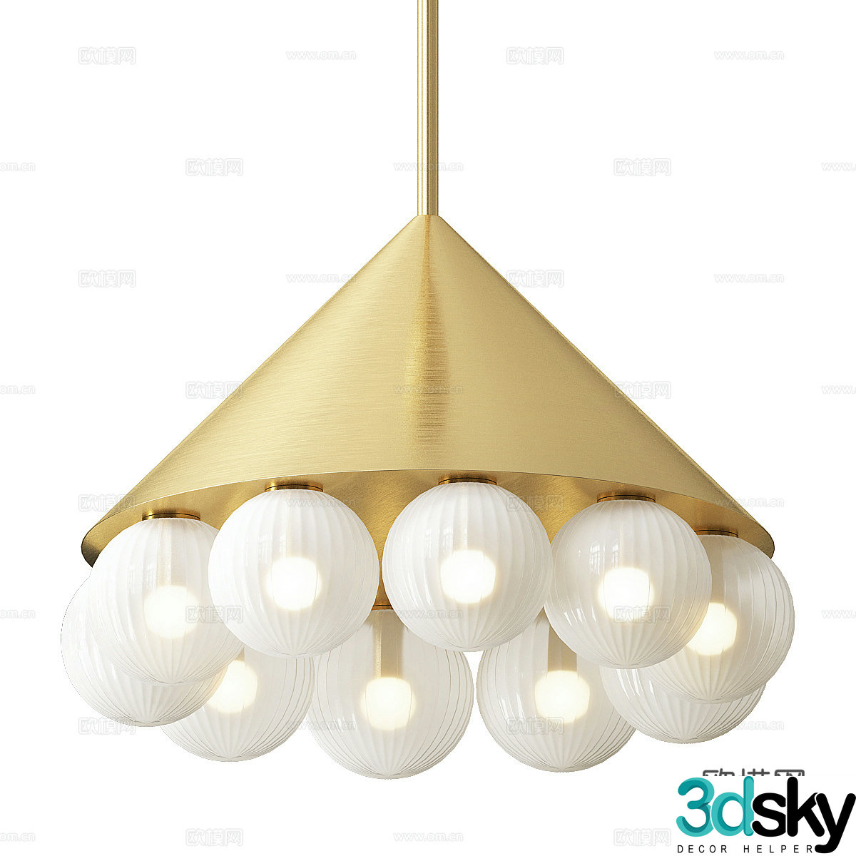 Modern light luxury chandeliers 3D model