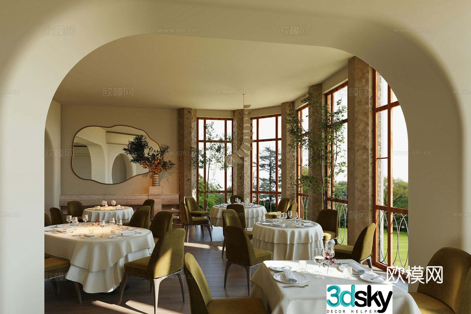 Modern Western Restaurant 3D model