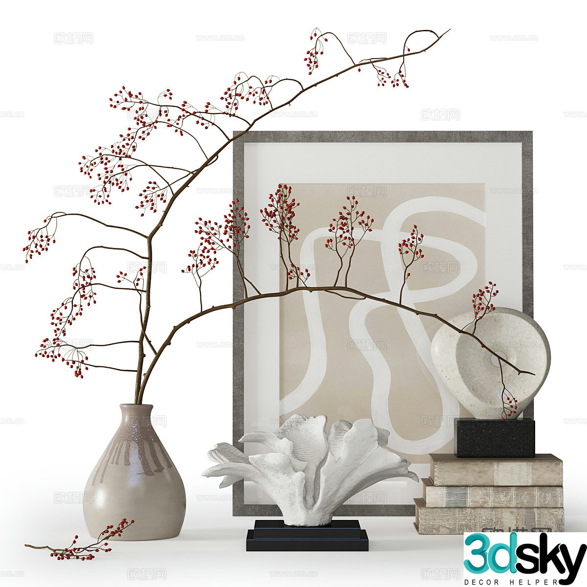 New Chinese style jewelry ornaments 3D model
