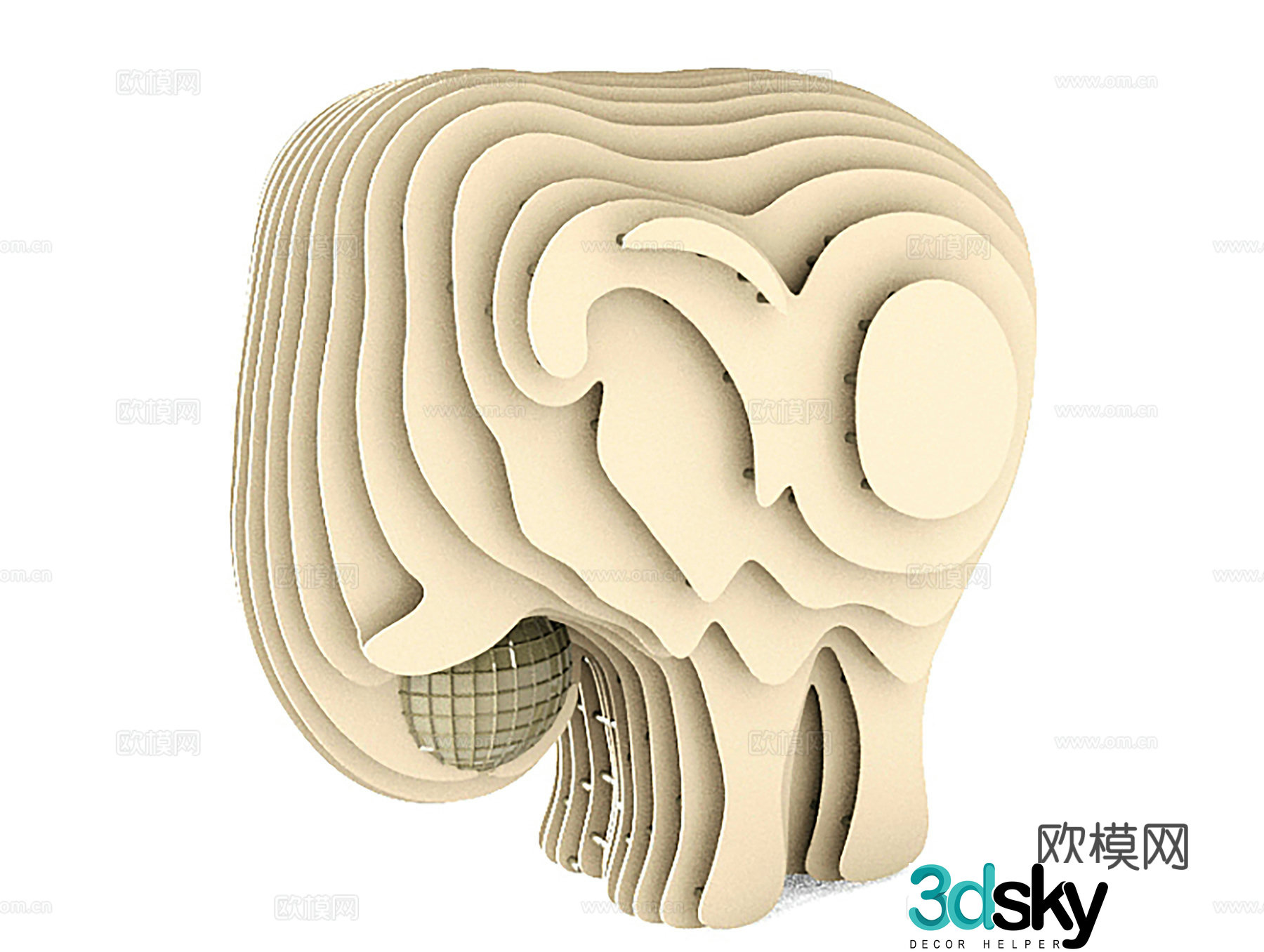 Elephant sculpture Sculpture ornaments Ornaments 3D model