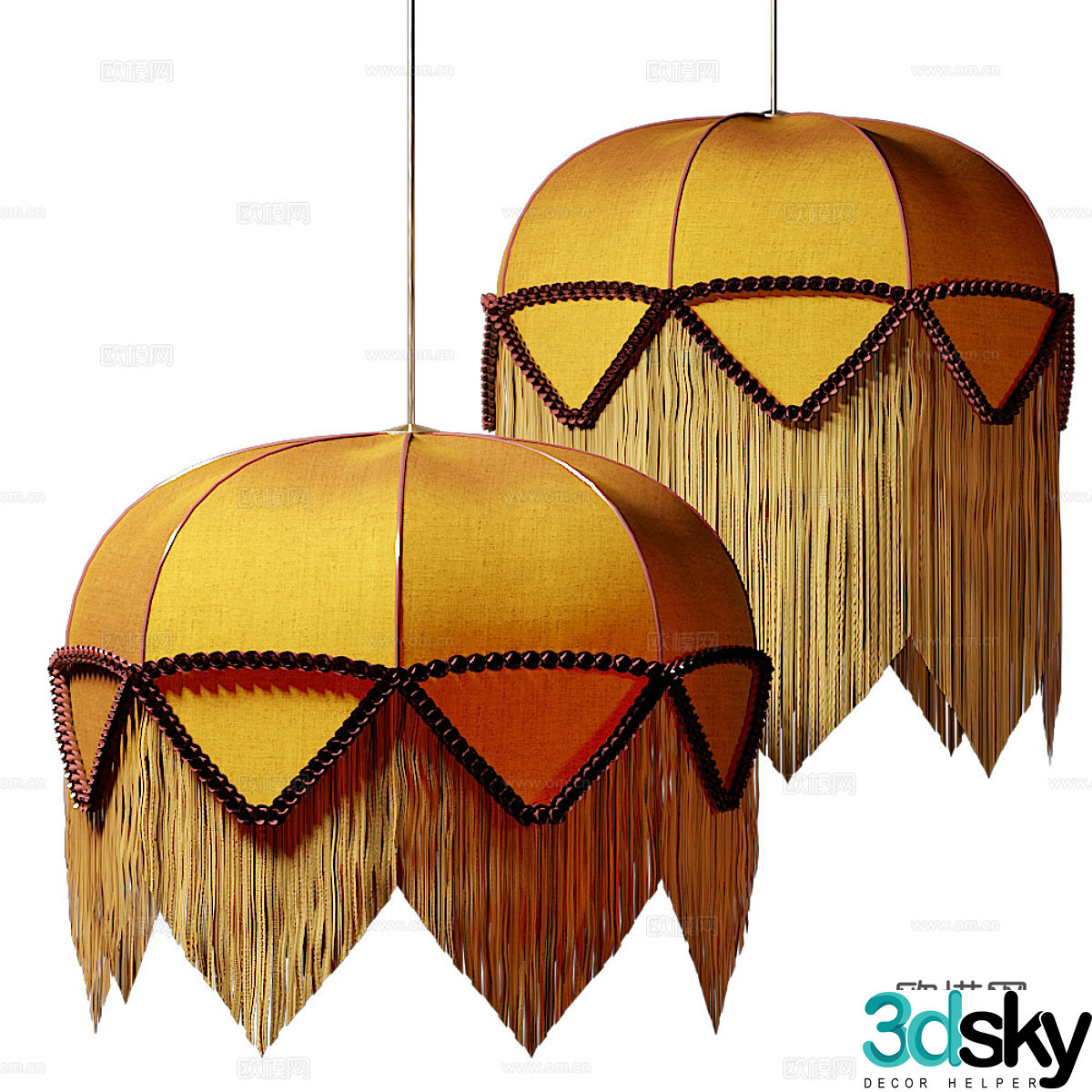 3D model of medieval fabric decorative chandelier