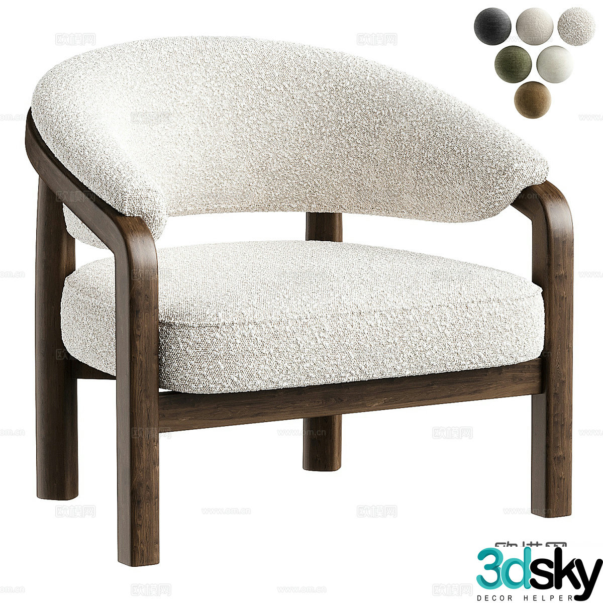 New Chinese casual chair 3D model