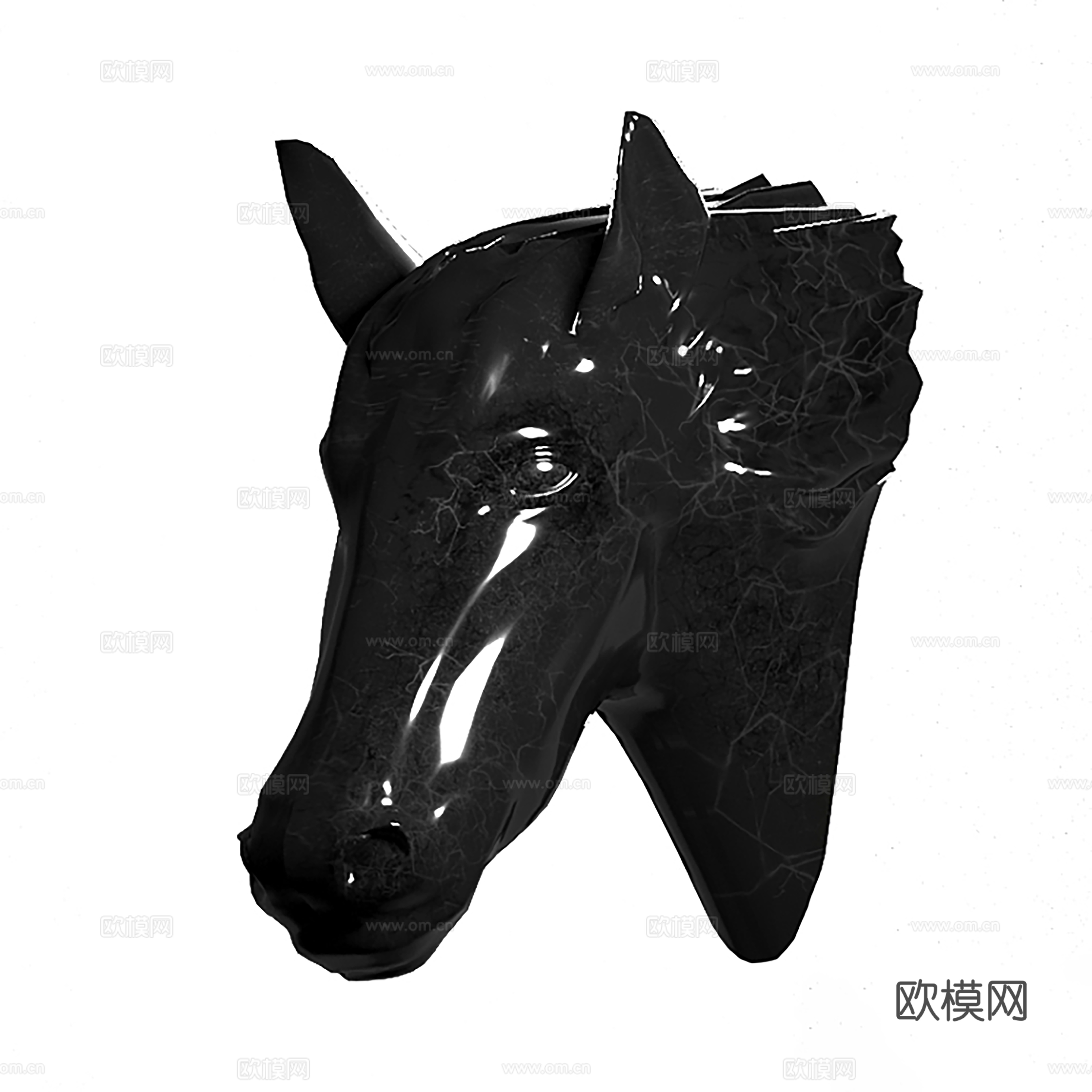 Horse head sculpture ornament ornament 3d model
