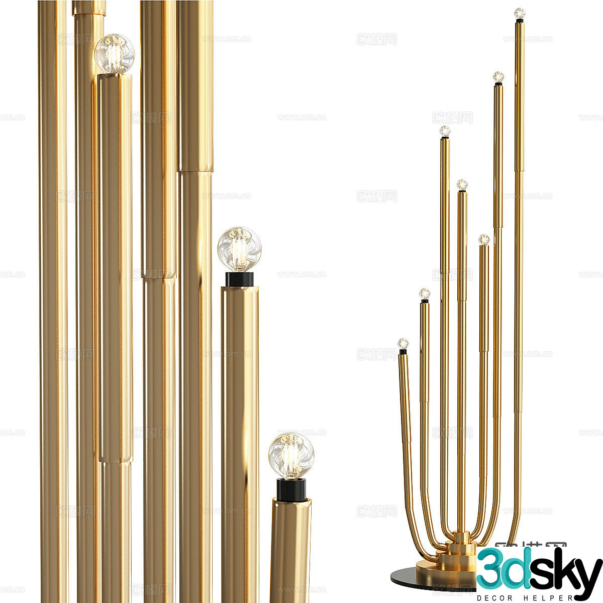 Modern light luxury floor lamp 3d model