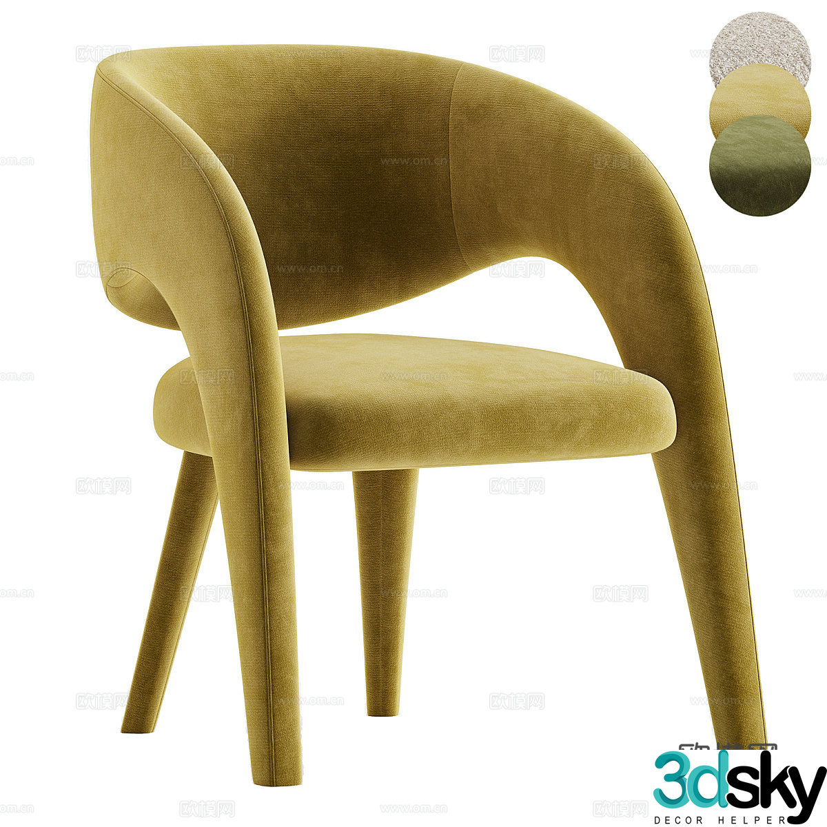 Modern Italian dining chair 3d model