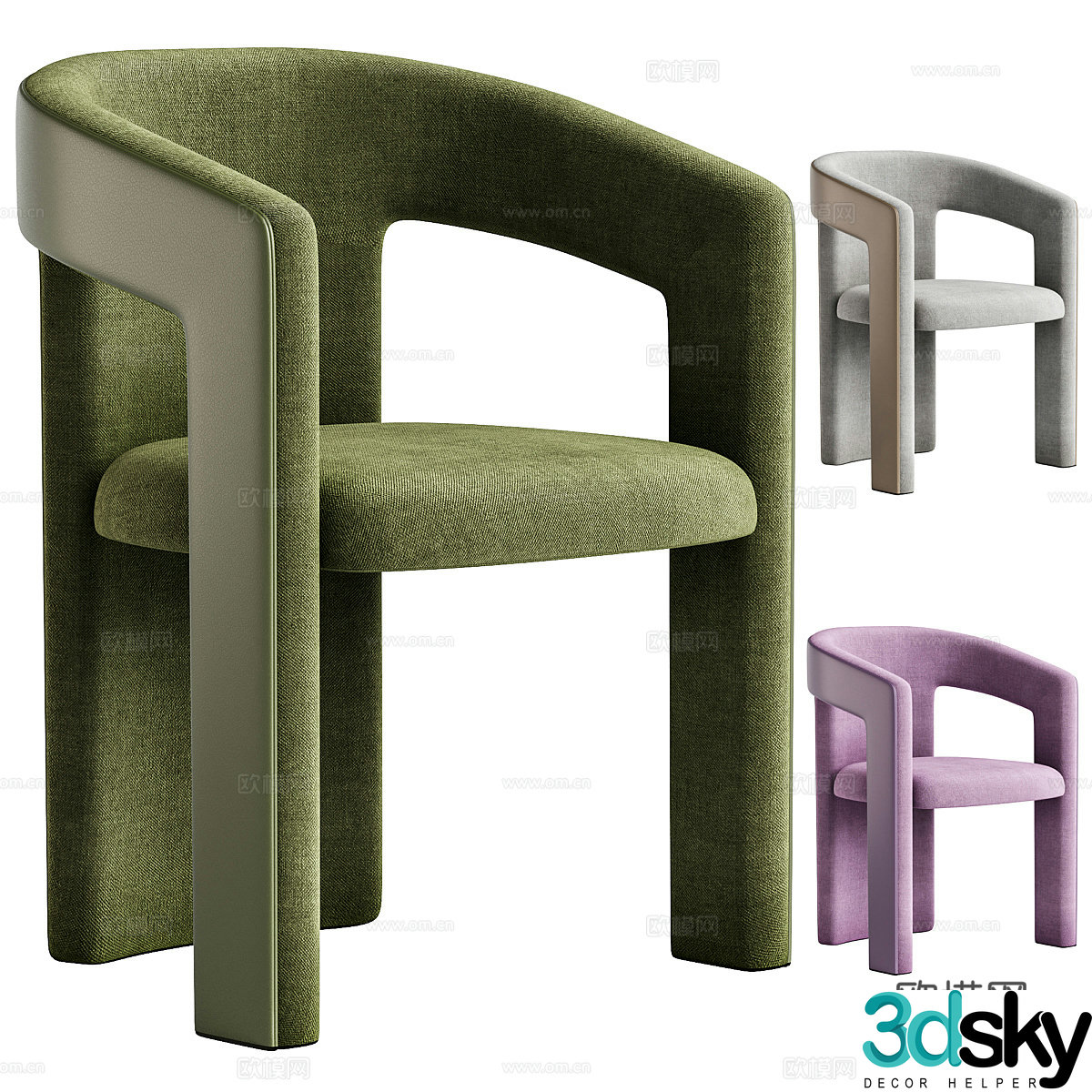 Modern cream style casual chair 3D model