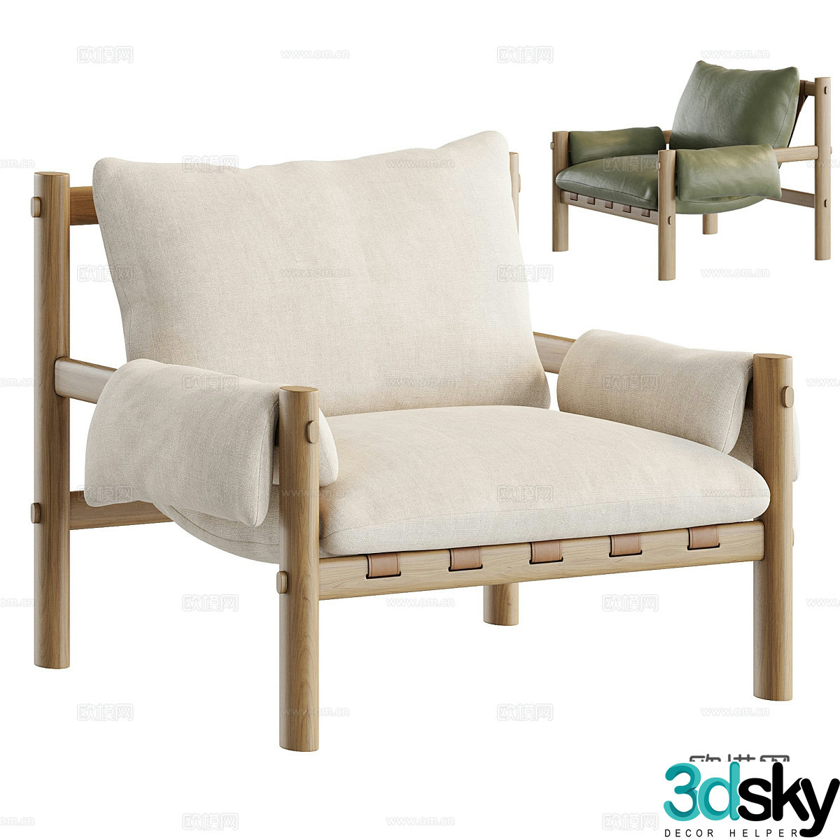 New Chinese style leisure chair 3d model