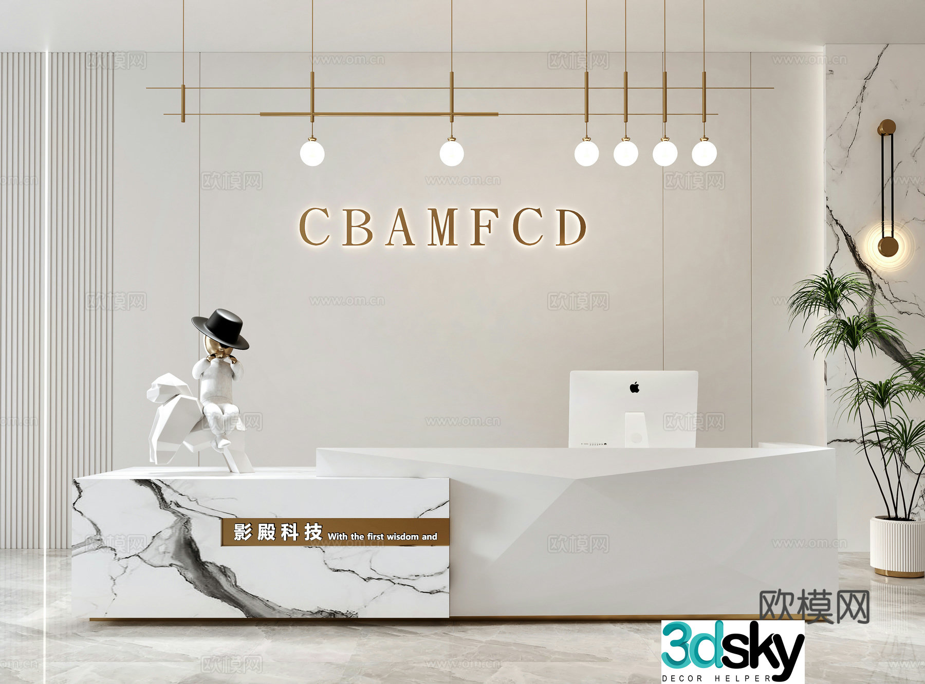 Modern front desk Company front desk Bar front desk Hotel front desk Office front desk Simple front desk 3D model