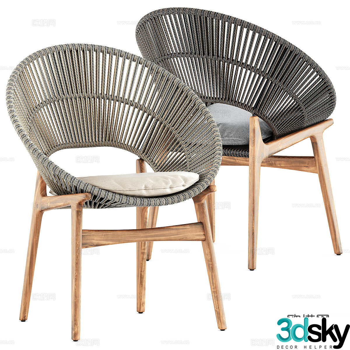 New Chinese casual chair 3D model