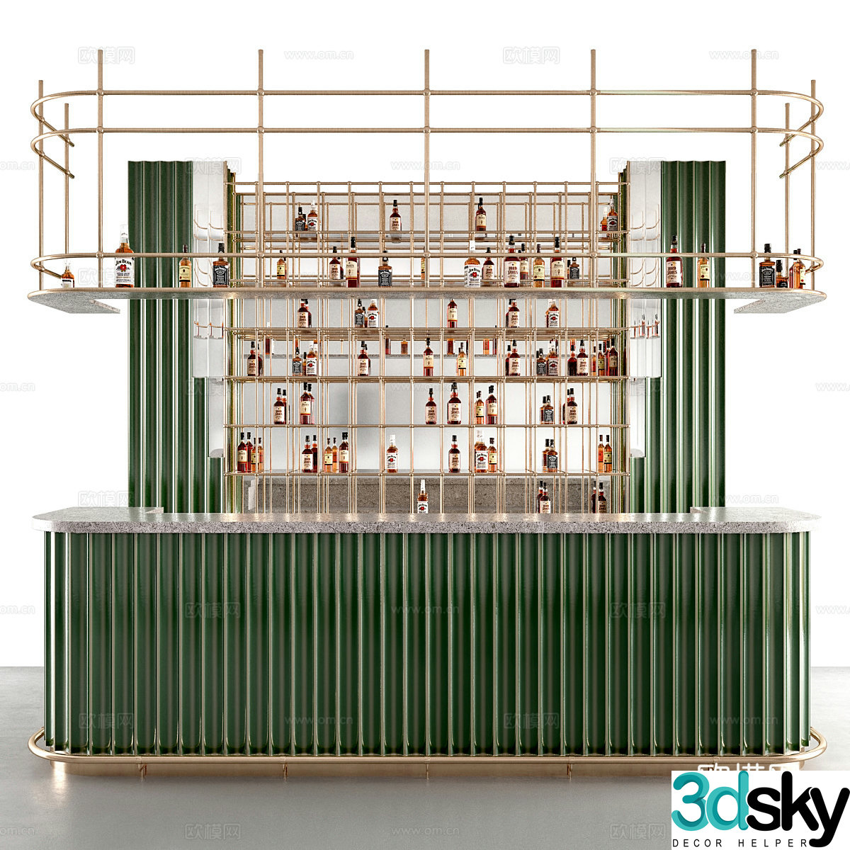 Modern light luxury bar bar 3D model