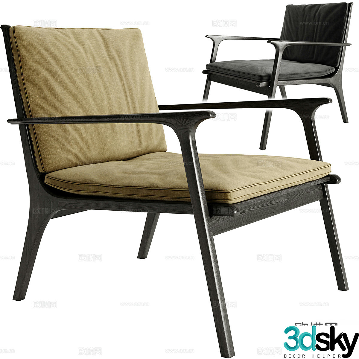 New Chinese casual chair 3D model