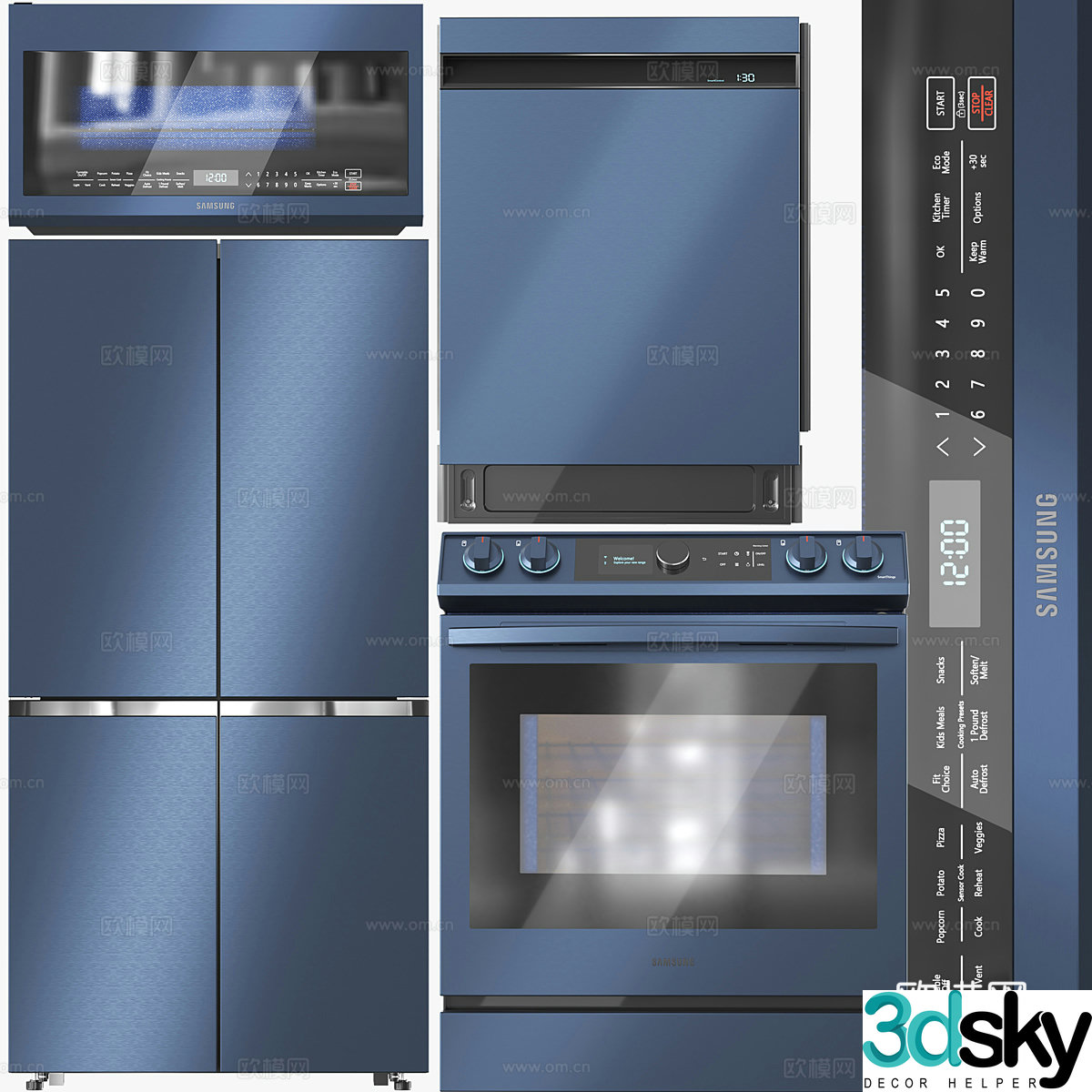 Modern kitchen appliances 3d model