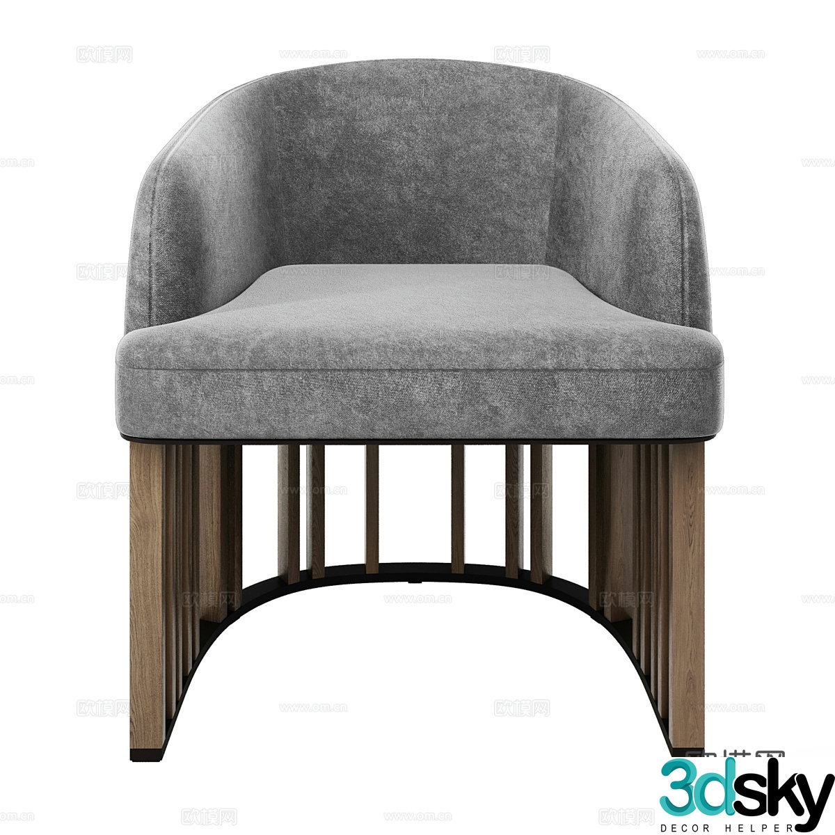 New Chinese style light luxury single chair 3D model