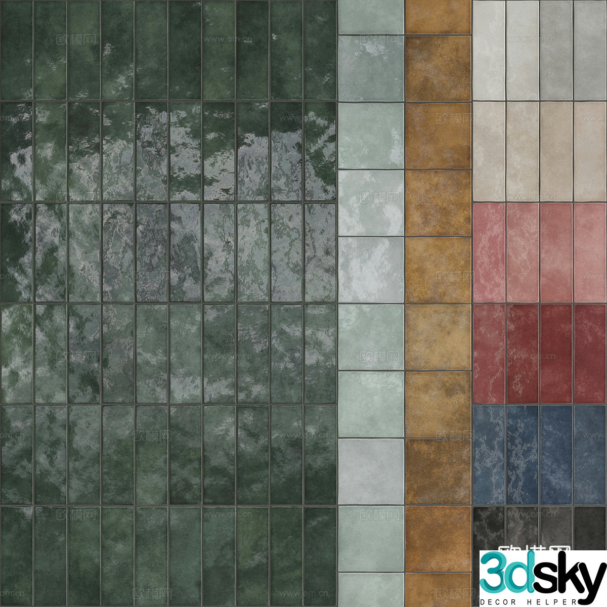 New Chinese tile 3D model