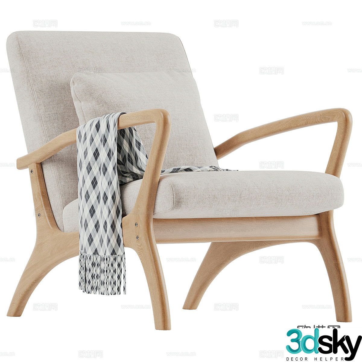 New Chinese style leisure chair 3d model