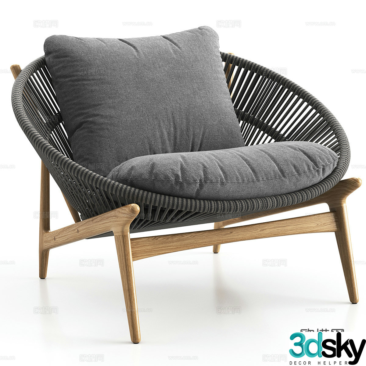 Modern Italian casual chair 3d model