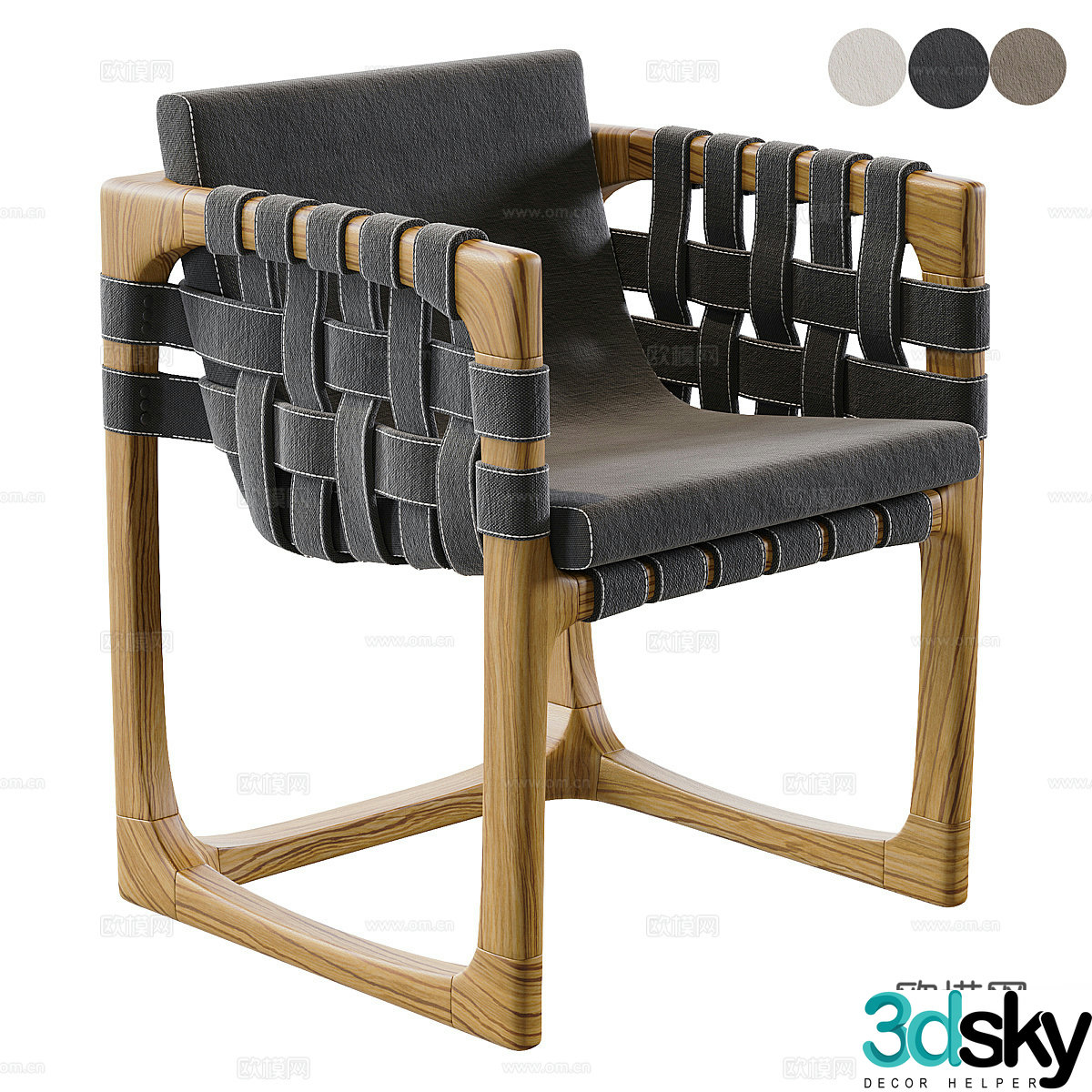 New Chinese style leisure chair 3d model