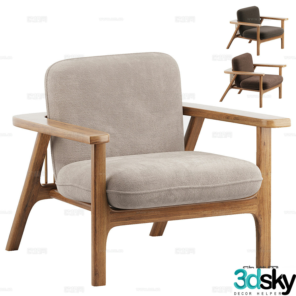 New Chinese style leisure chair 3d model