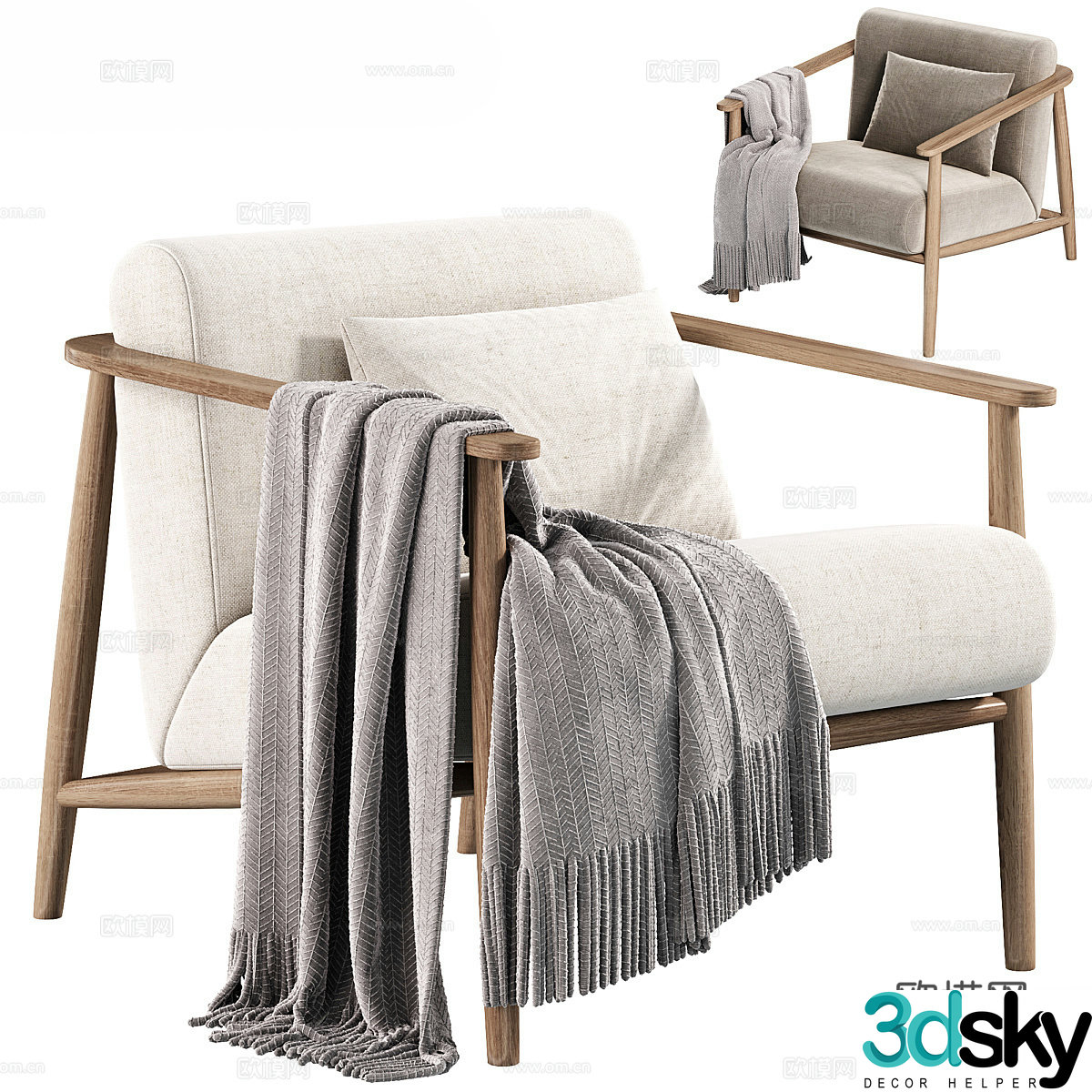 New Chinese armchair 3d model