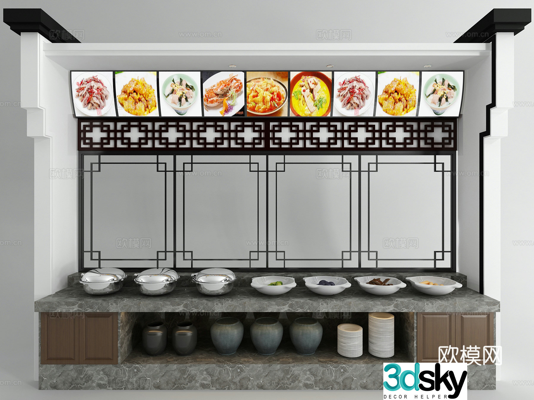 New Chinese buffet table 3D model