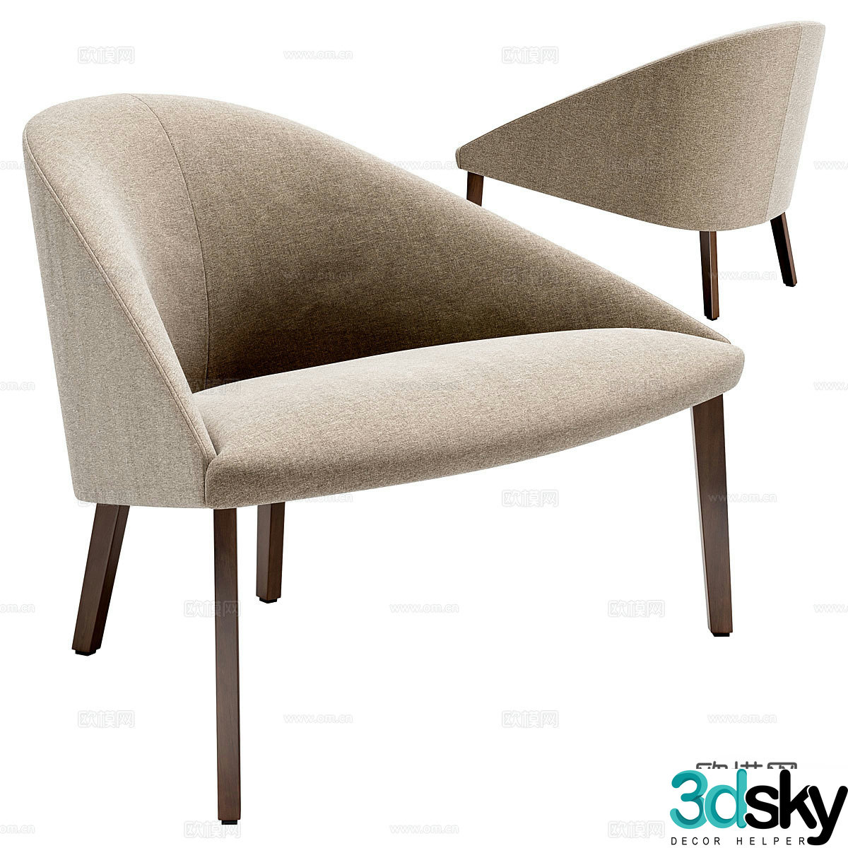 New Chinese casual chair 3D model