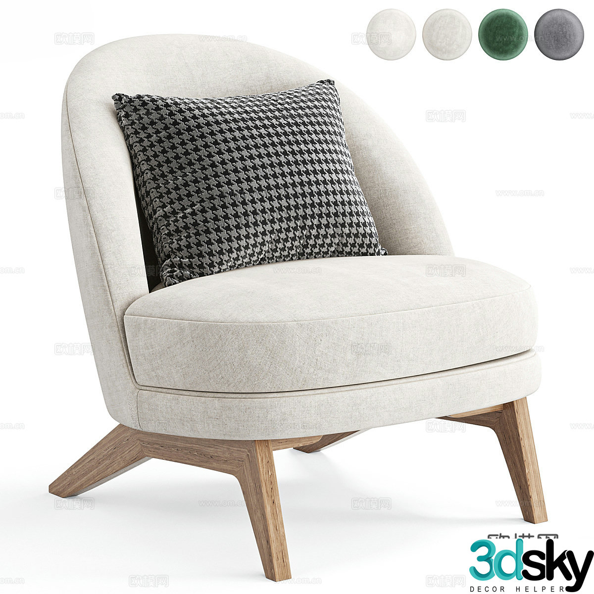 Modern Nordic sofa chair 3d model