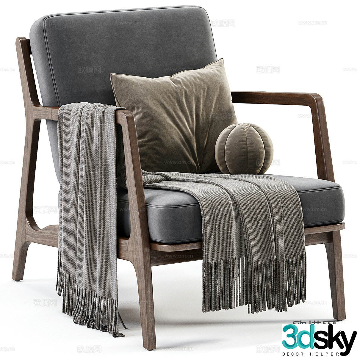 New Chinese casual chair 3D model