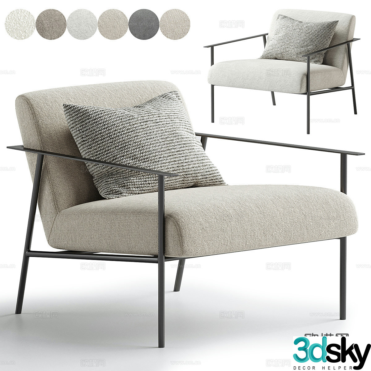 New Chinese casual chair 3D model