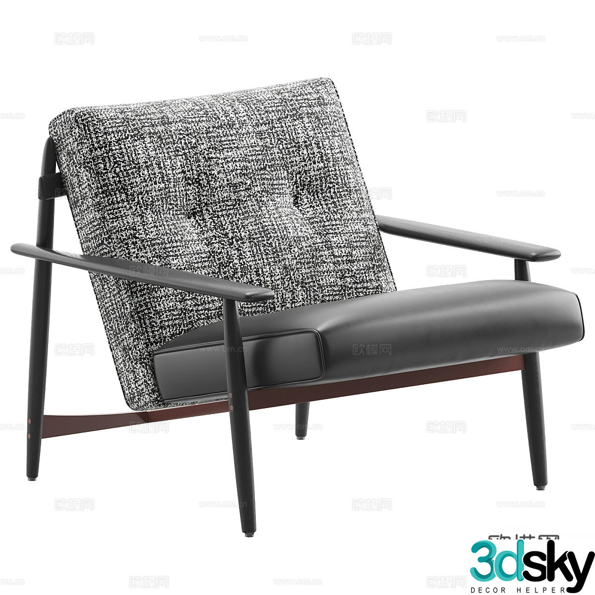 New Chinese style leisure chair 3d model