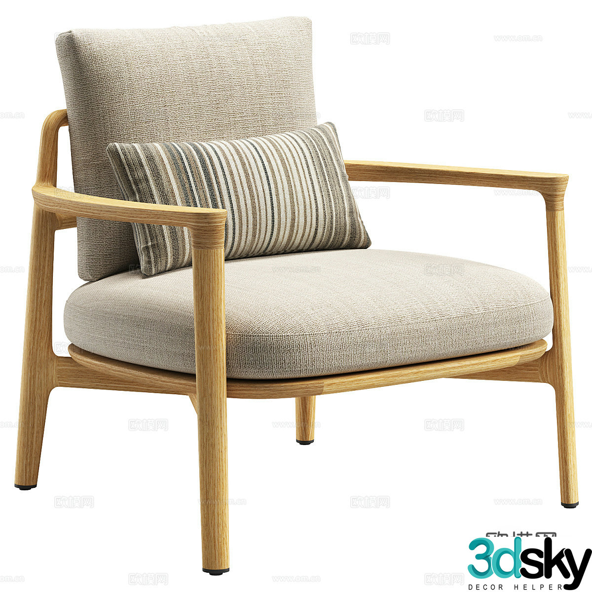 New Chinese casual chair 3D model
