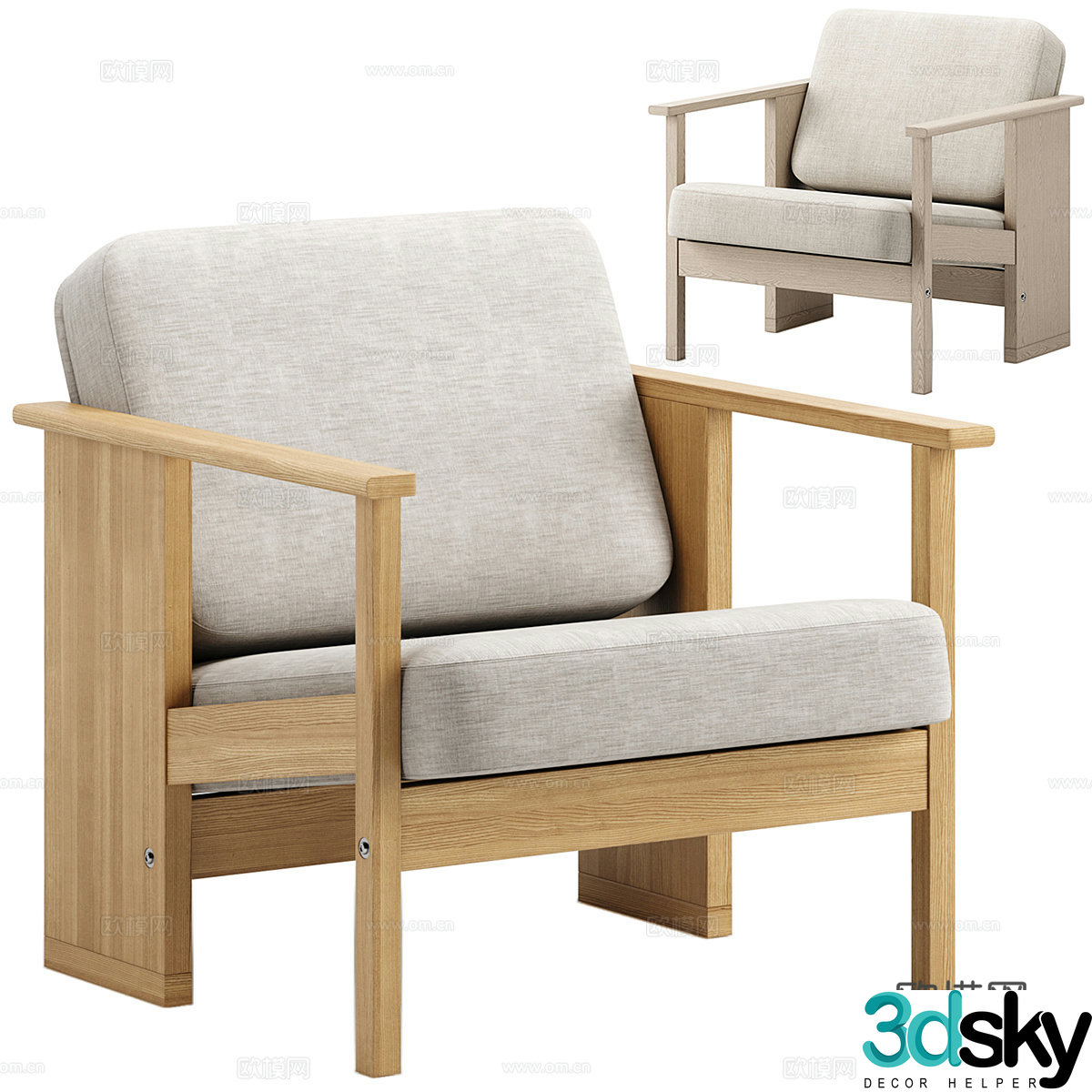 New Chinese casual chair 3D model