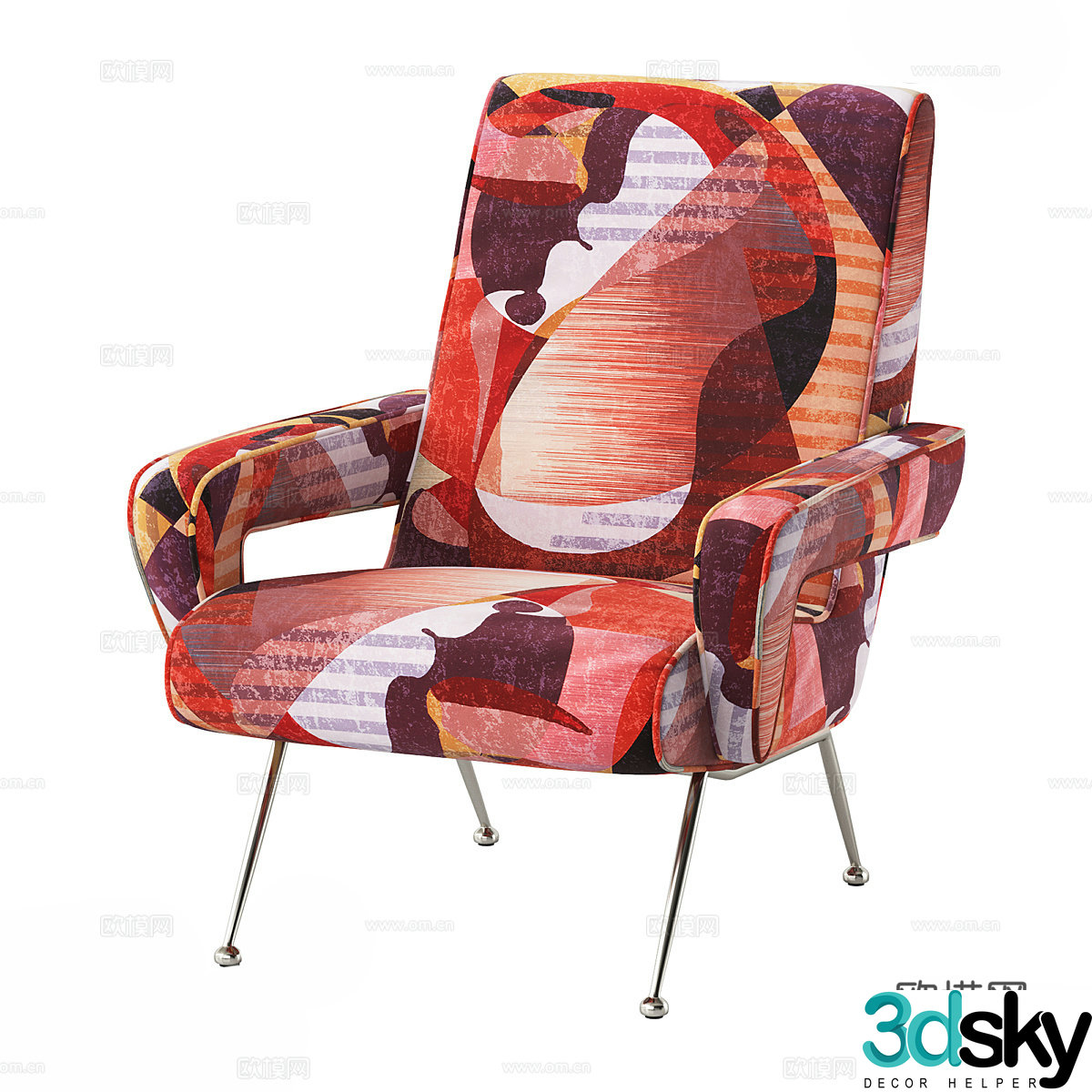 Light luxury leisure chair 3d model