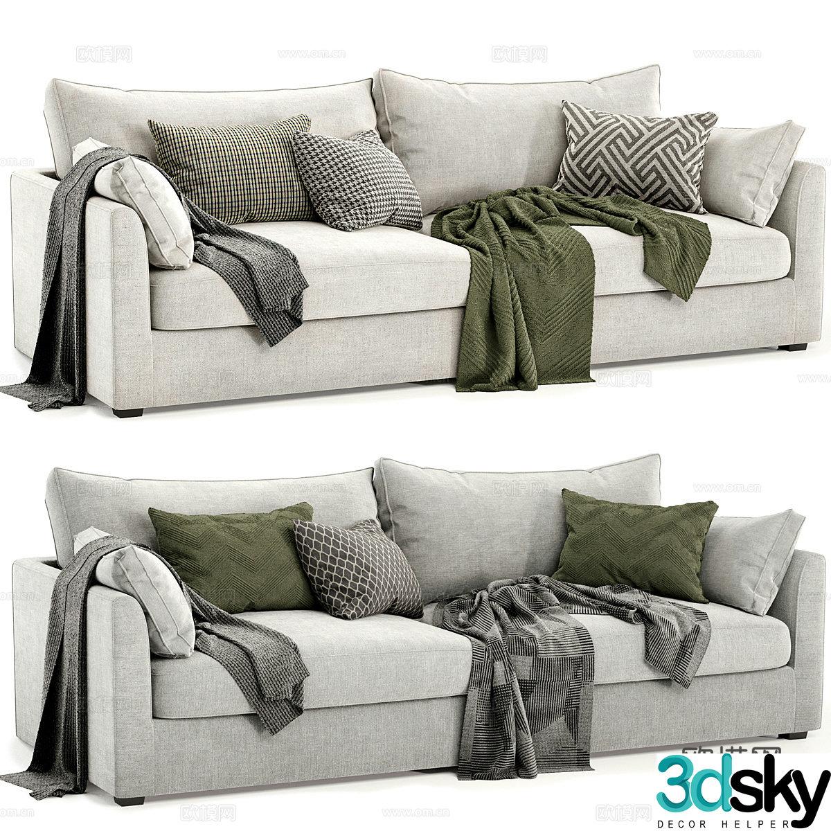 Three-person sofa 3d model