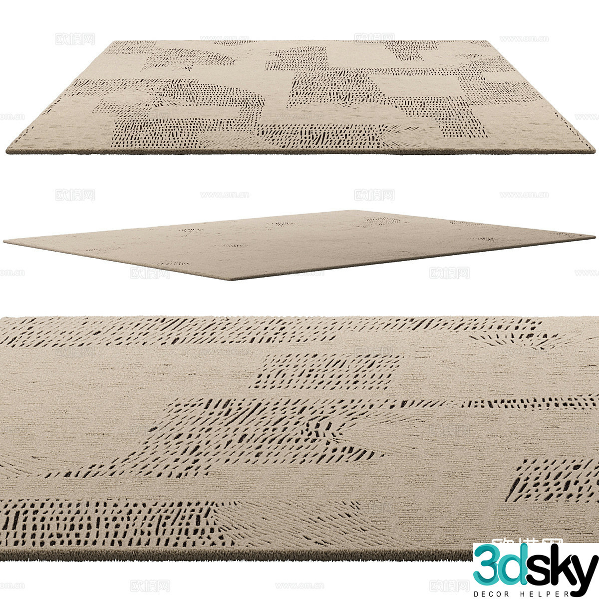 New Chinese style fabric carpet 3D model