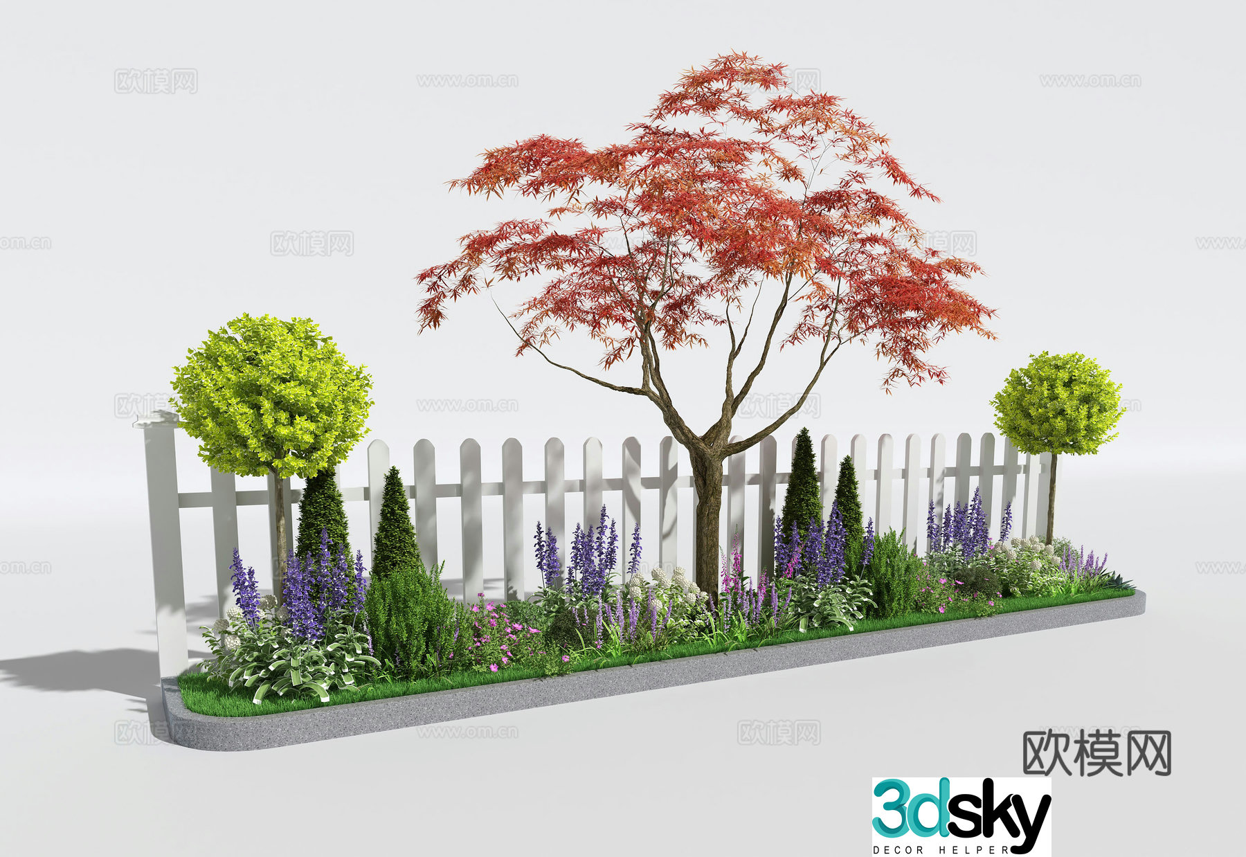 Tree Pond Flower Pond 3d model