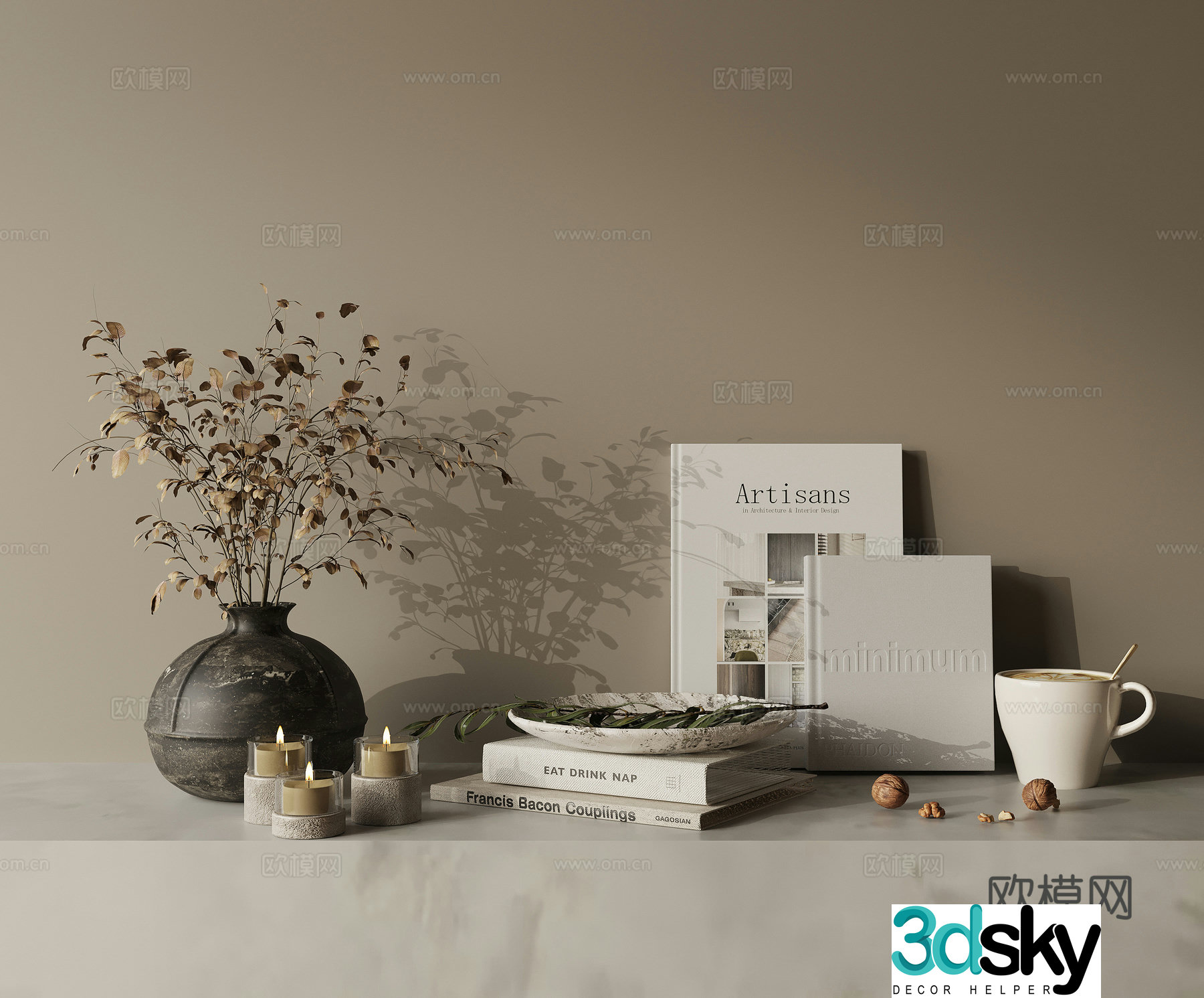 Combination ornament potted 3D model