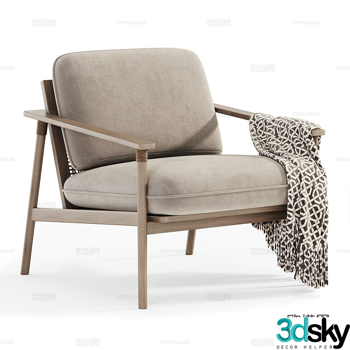 New Chinese casual chair 3D model