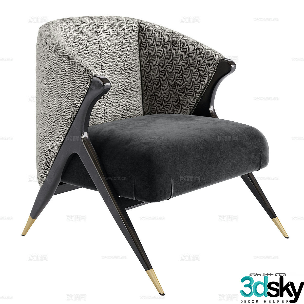 New Chinese casual chair 3D model