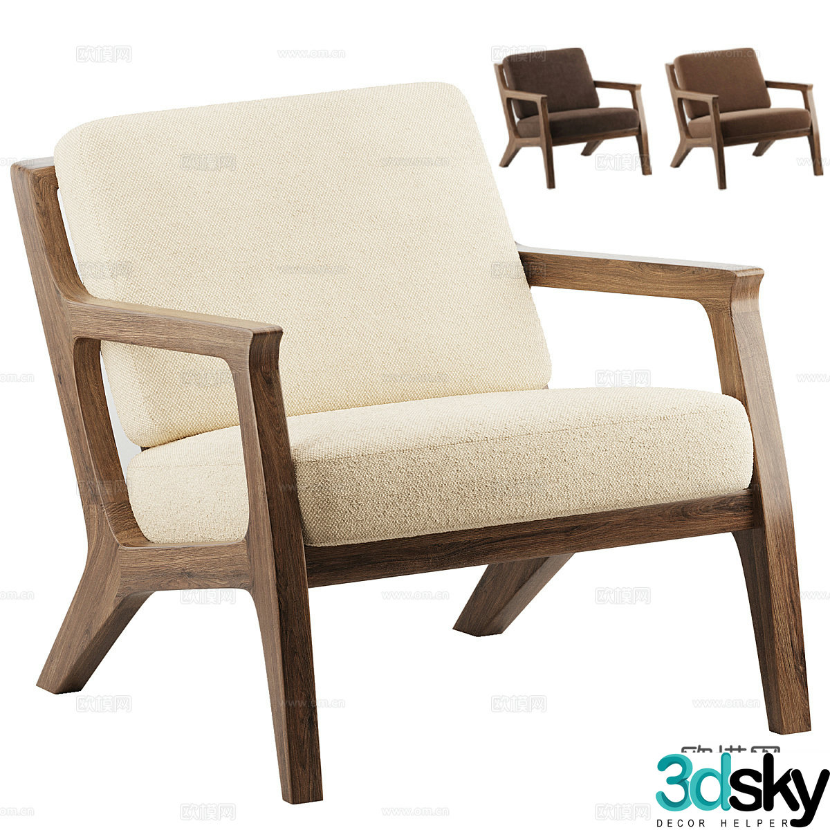New Chinese style leisure chair 3d model