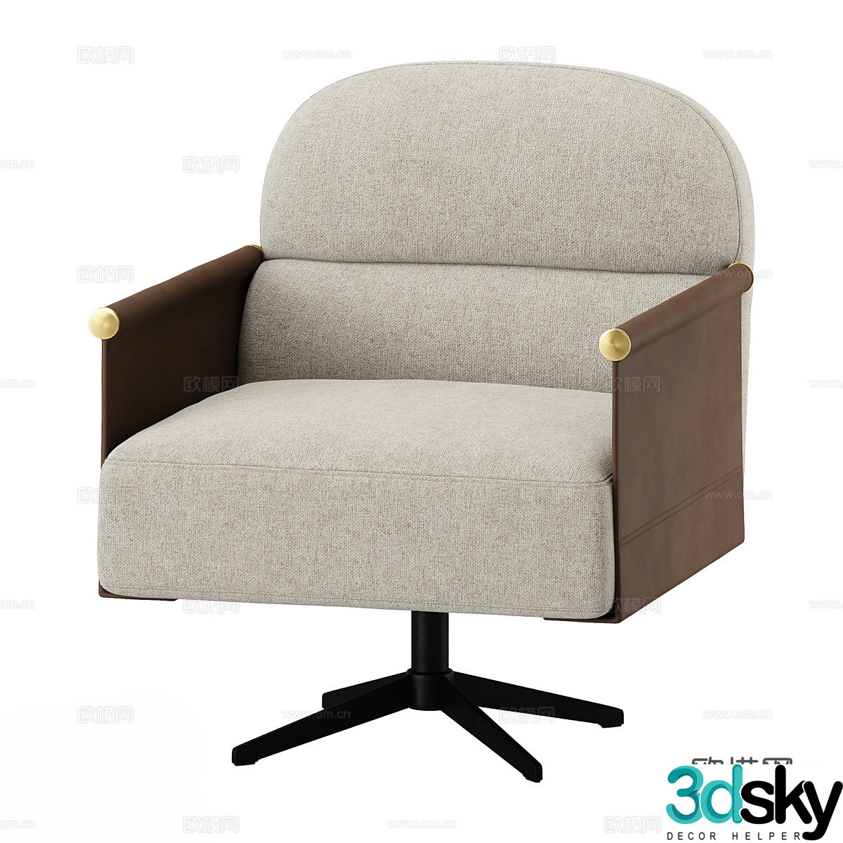 New Chinese casual chair 3D model