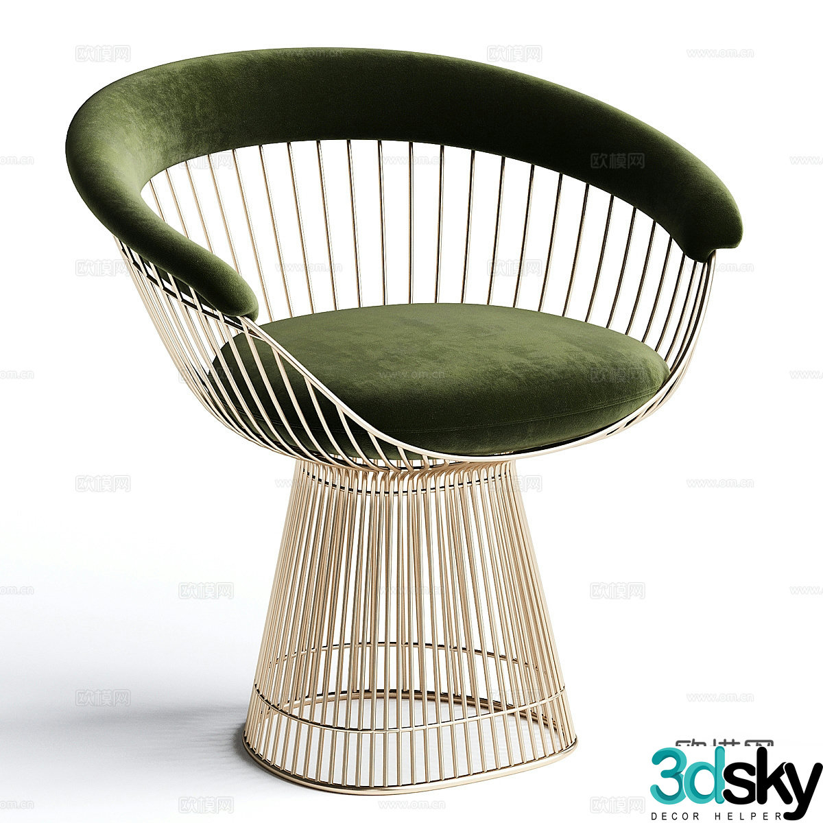 Modern light luxury leisure chair 3d model
