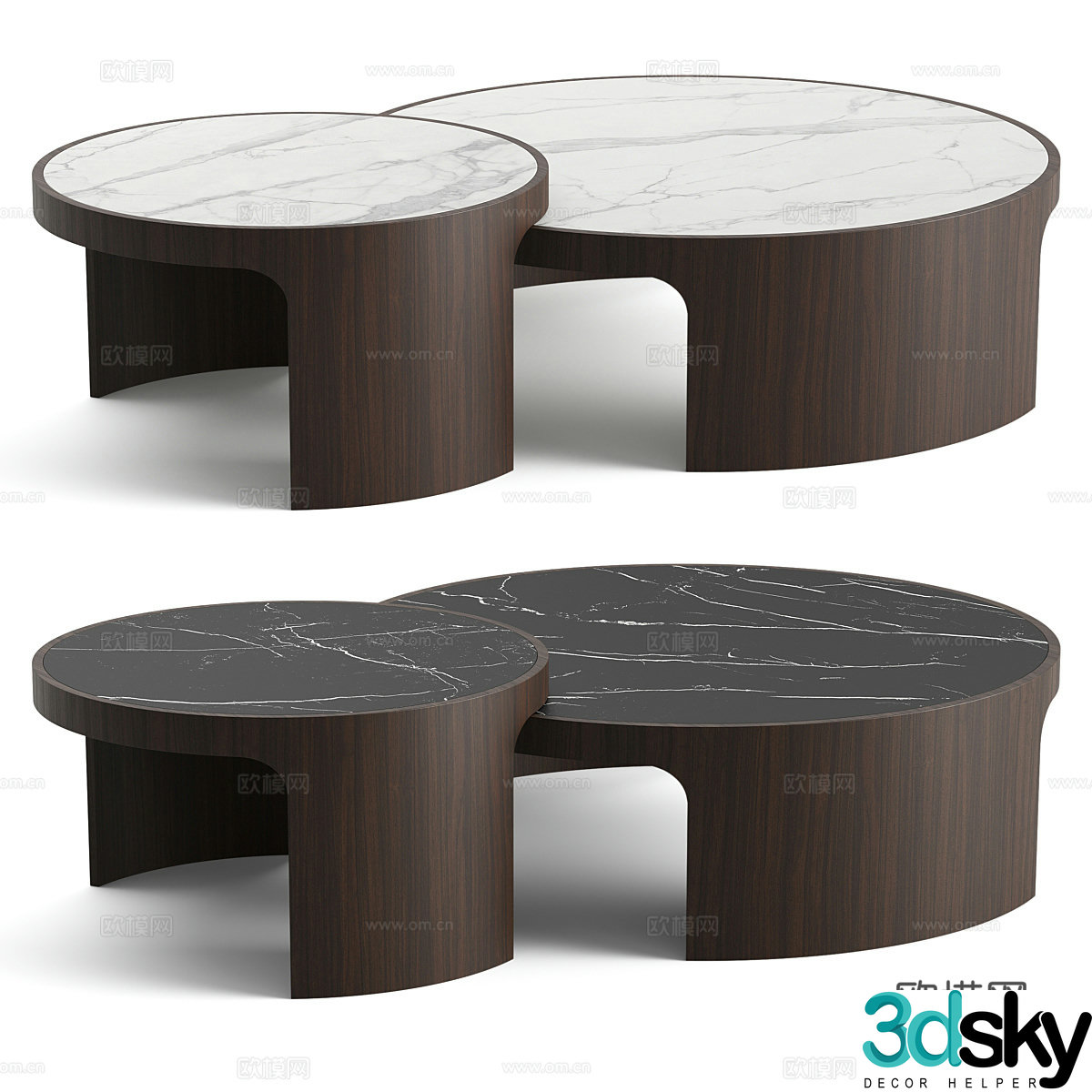 New Chinese round coffee table 3D model