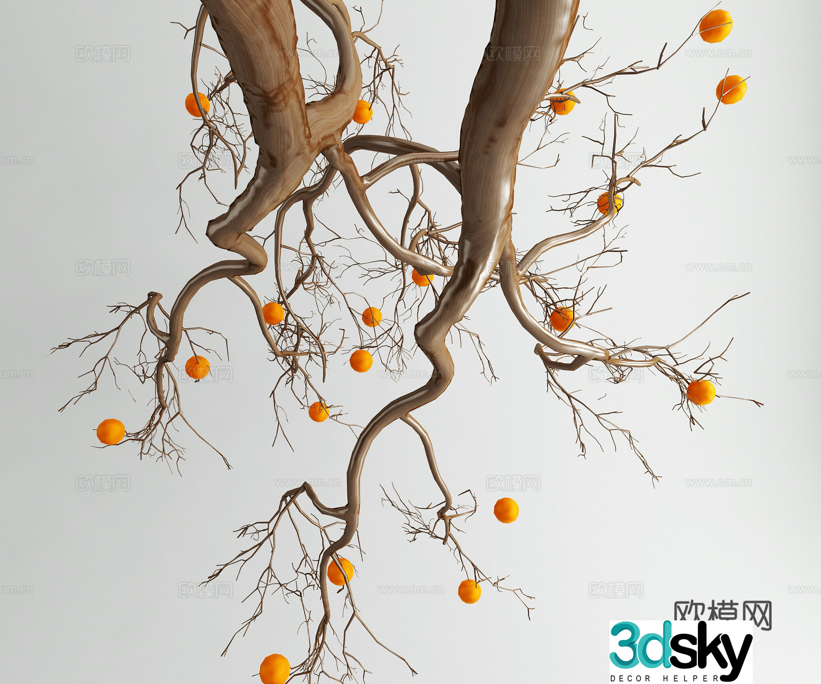 Modern dead branch decoration pendant 3d model