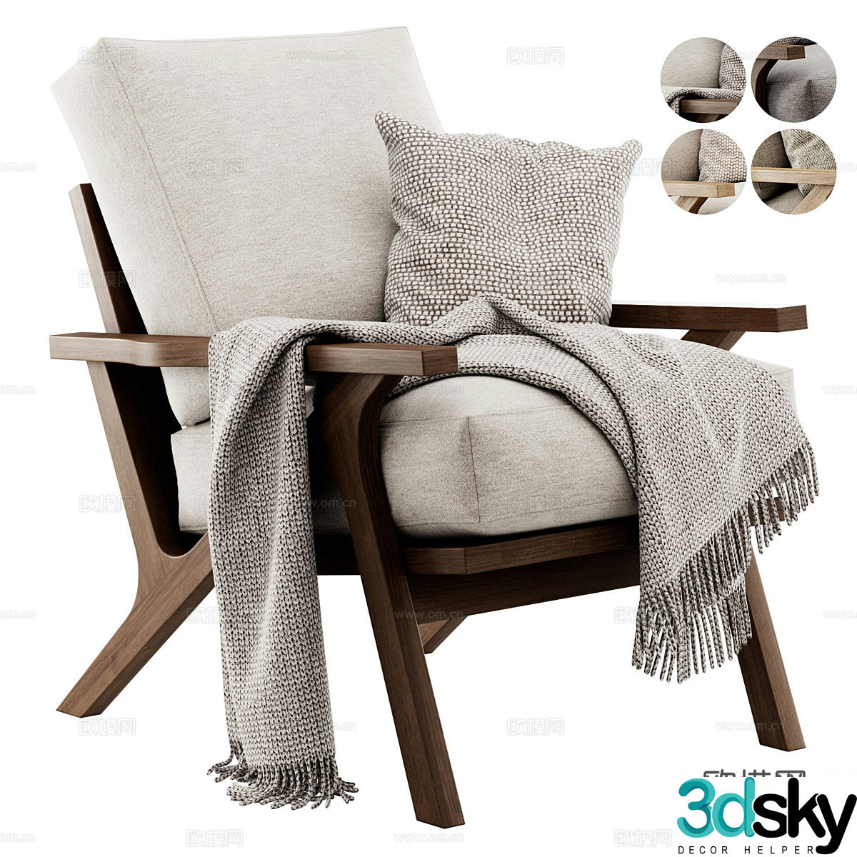 New Chinese casual chair 3D model