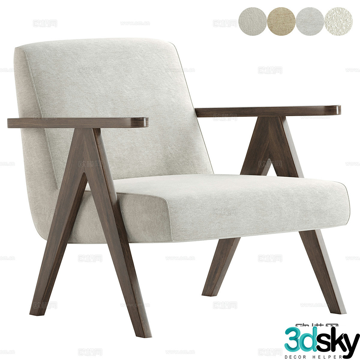 New Chinese casual chair 3D model