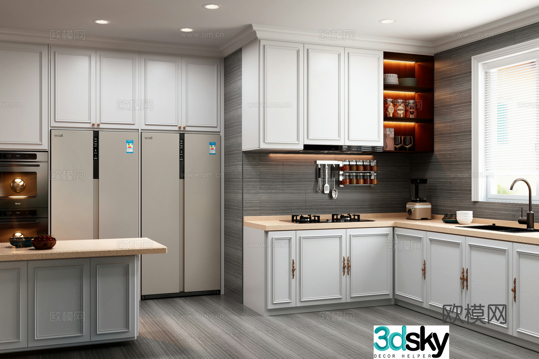 European kitchen combination 3D model