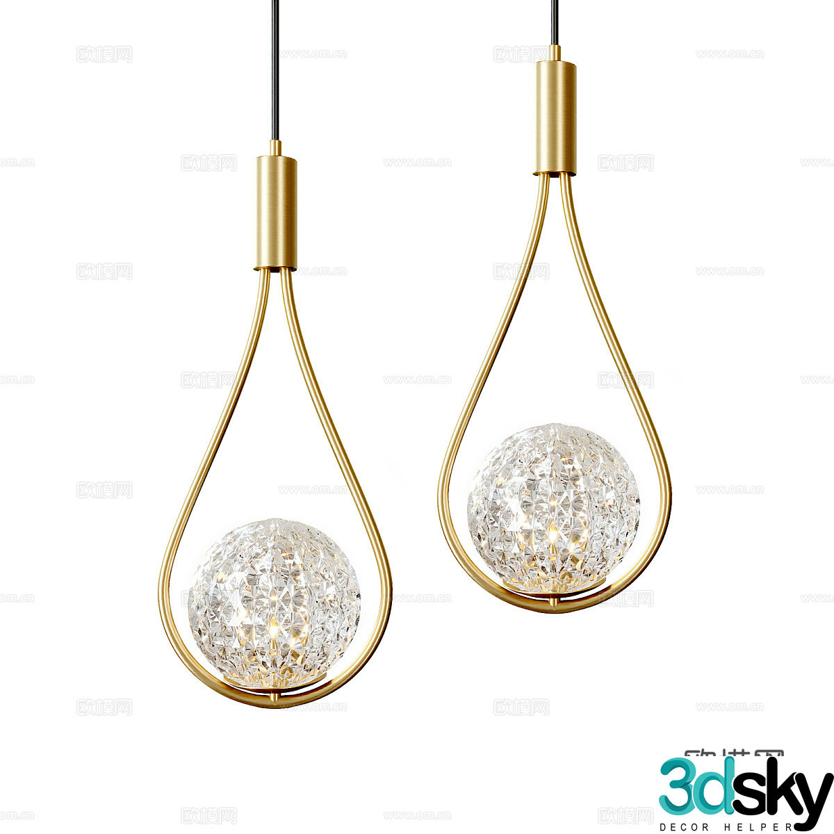 New Chinese style hanging wire lamp 3D model